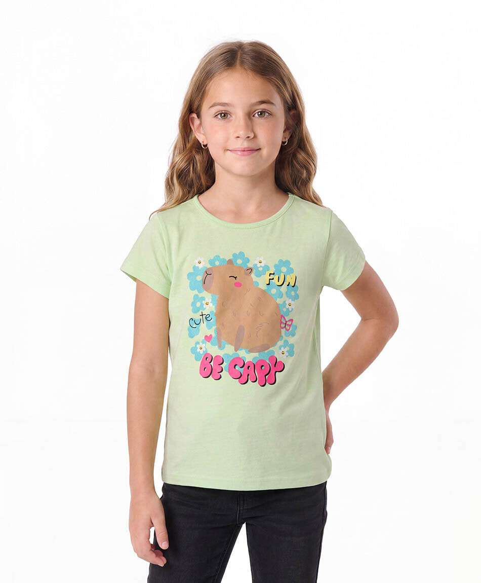 Remera ni&ntilde;a capibara fun