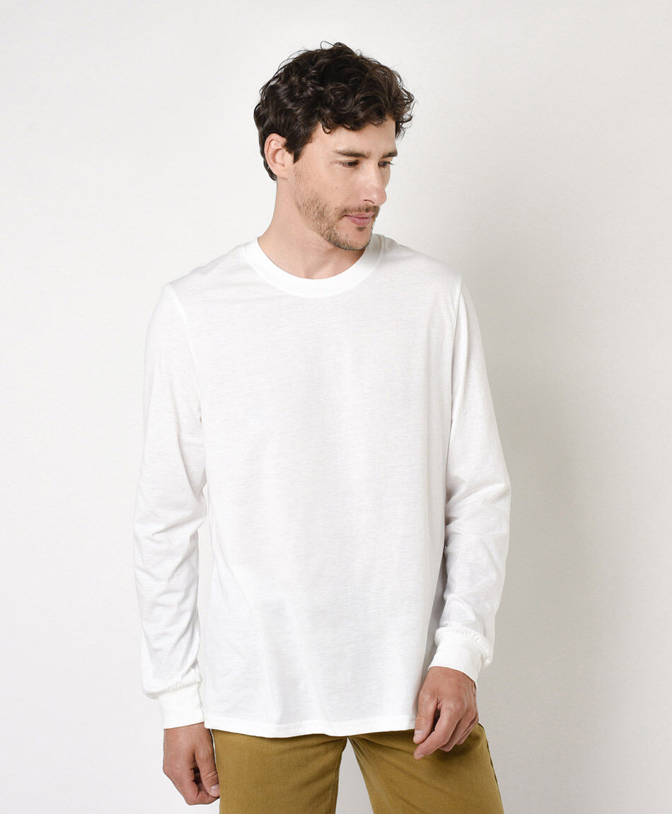 Remera hombre lisa manga larga