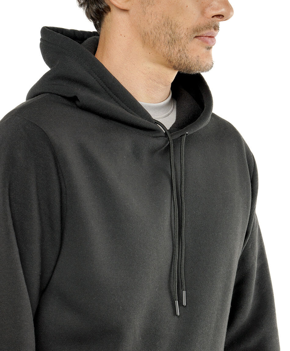 Buzo deportivo hombre liso negro