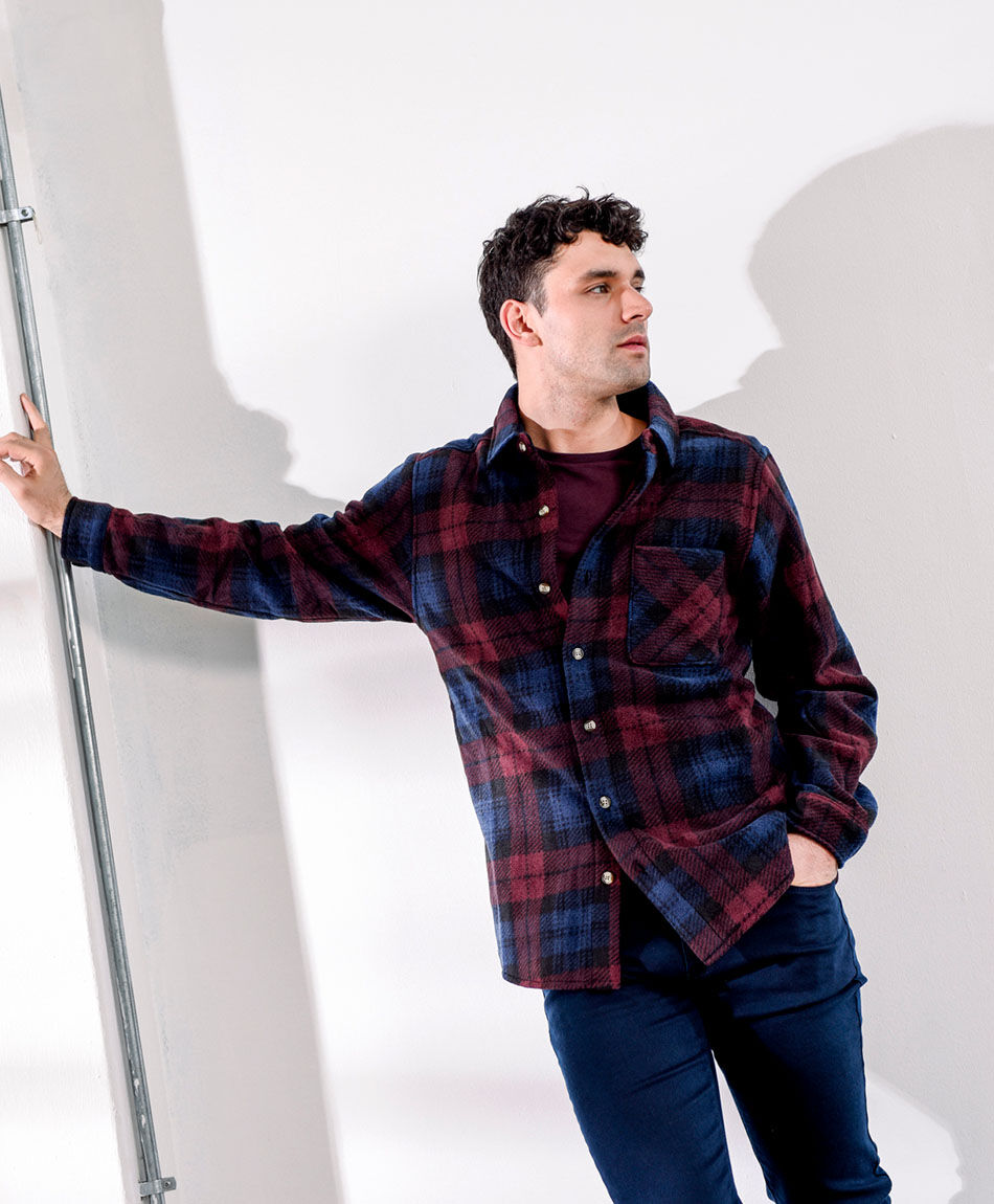 Campera hombre franela escoc&eacute;s