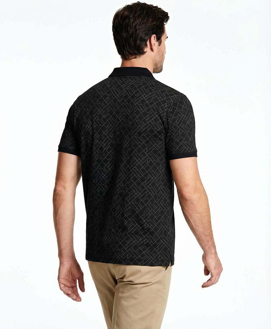 Remera hombre cuello polo negro noche