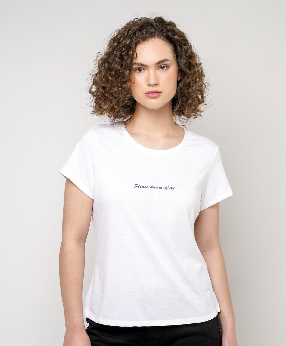 Remera mujer doble estampado oso