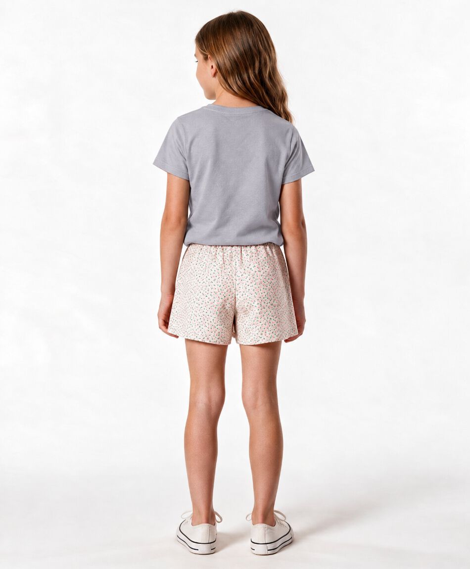 Pollera ni&ntilde;a short florcitas