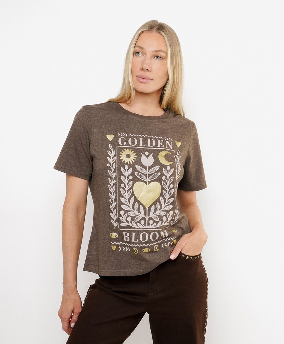 Remera mujer coraz&oacute;n golden