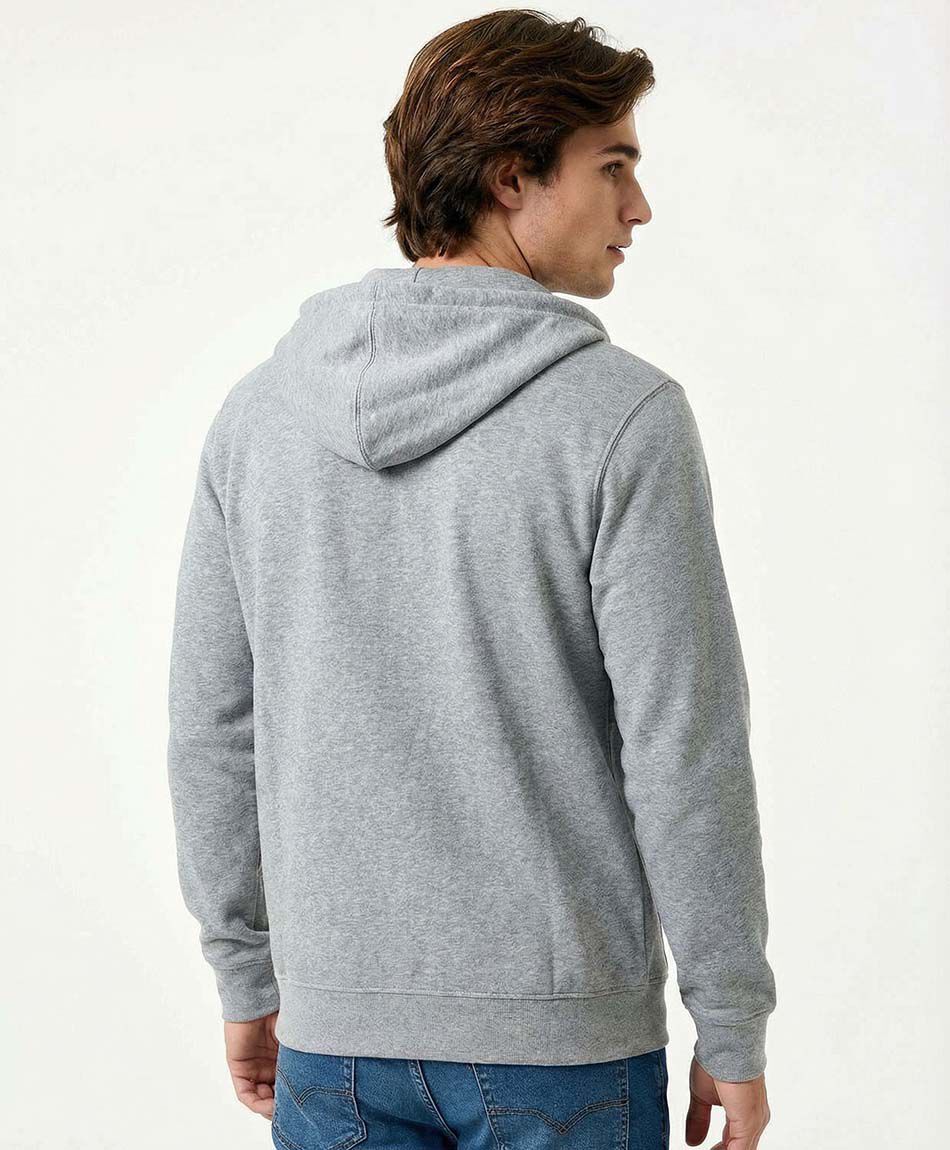 Poler&oacute;n hombre urbano con cierre burdeo