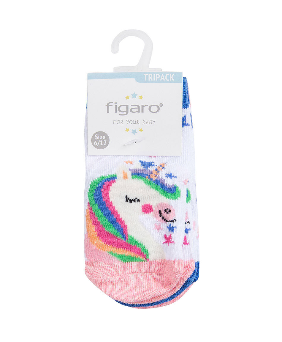 Pack 3 medias beb&eacute; unicornio