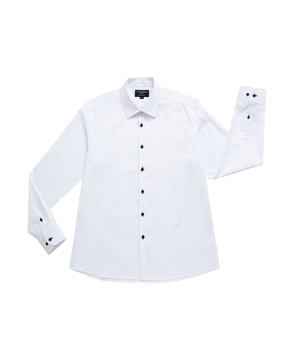 Camisa hombre manga larga white