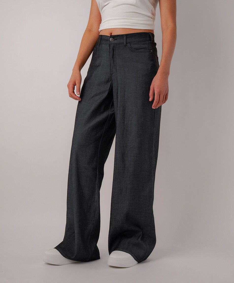 Pantal&oacute;n mujer tencel black
