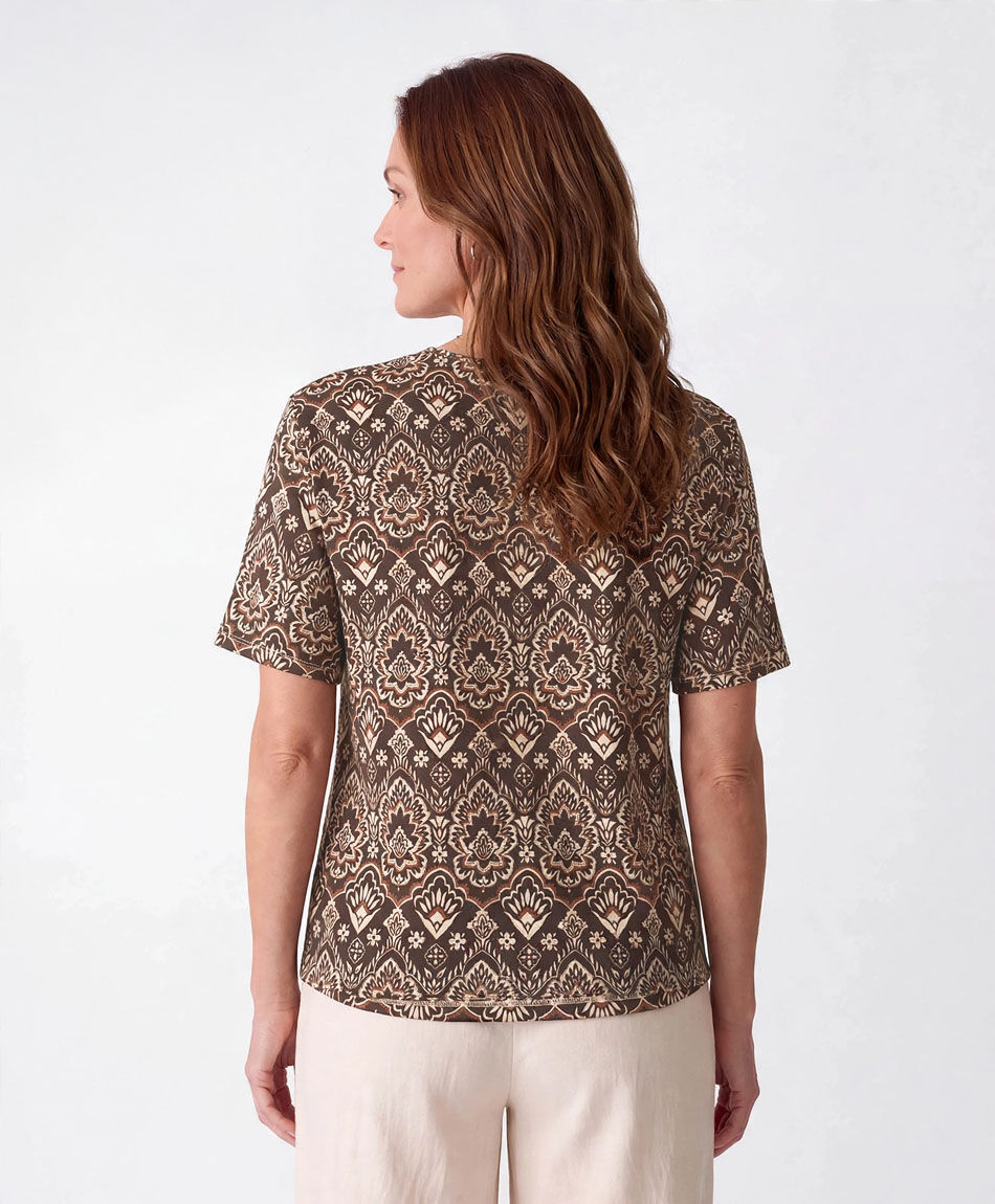 Remera mujer print mixto