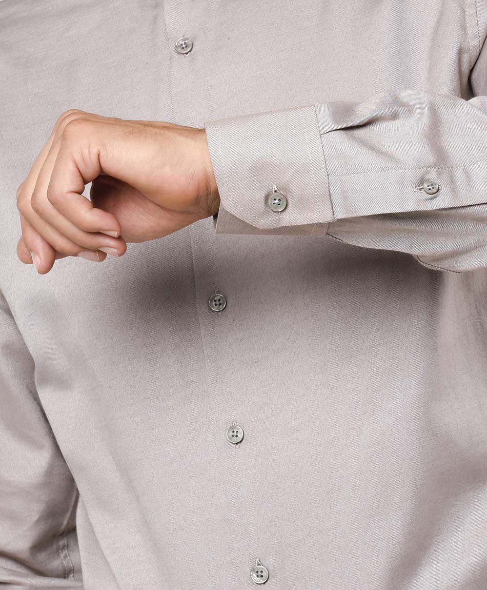 Camisa hombre lisa beige