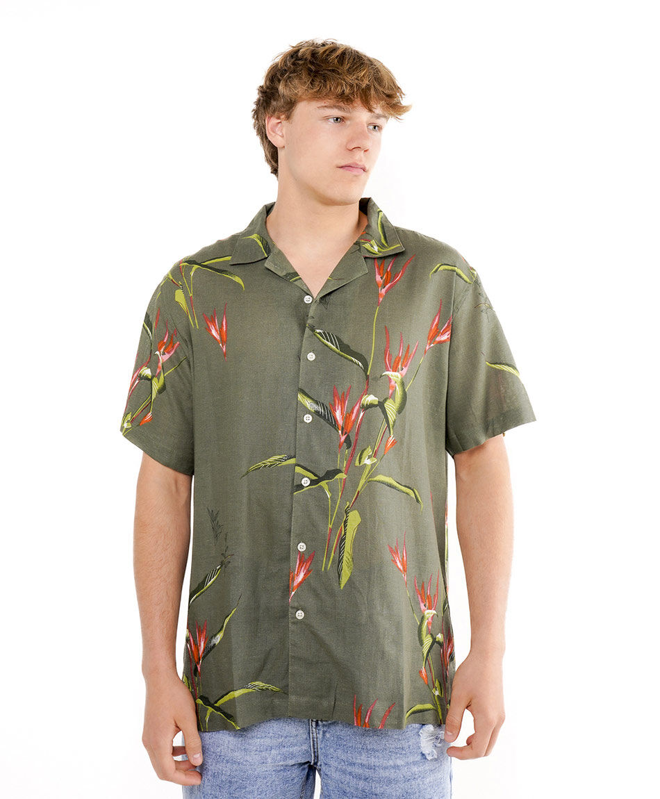 Camisa hombre print flor