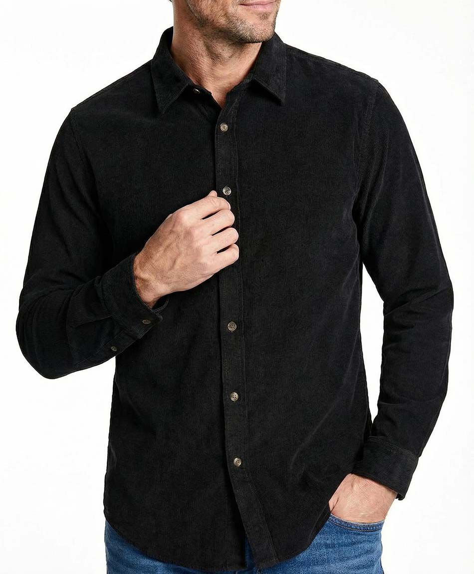 Camisa hombre b&aacute;sica corderoy