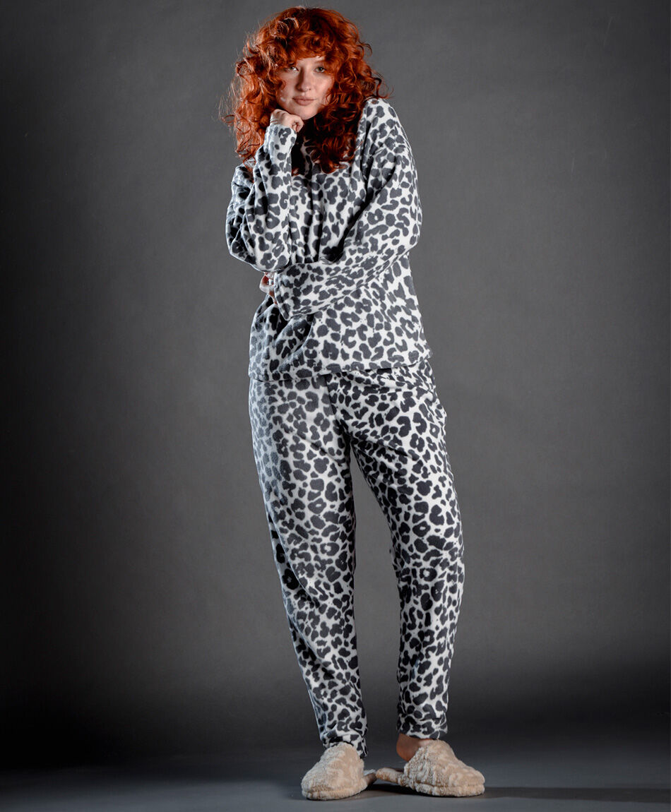 Pijama mujer polar animal print