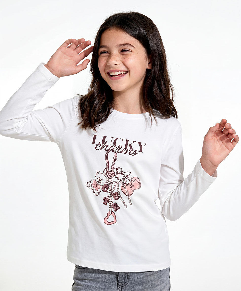Remera ni&ntilde;a estampado lucky charns