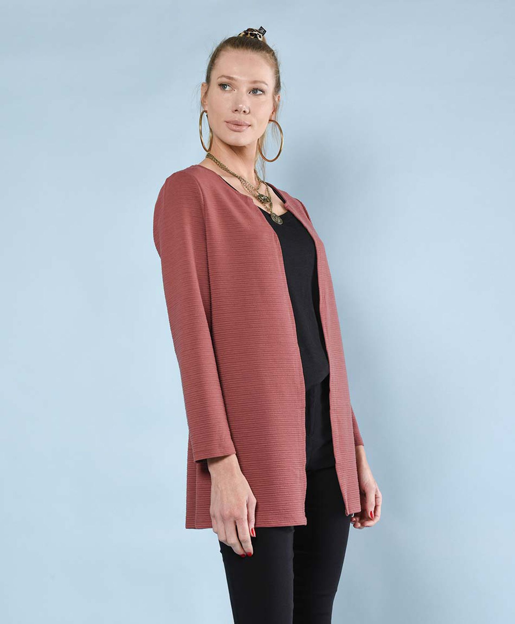 Tapado Ropa Tapado mujer texturizado abierto - TRICOT