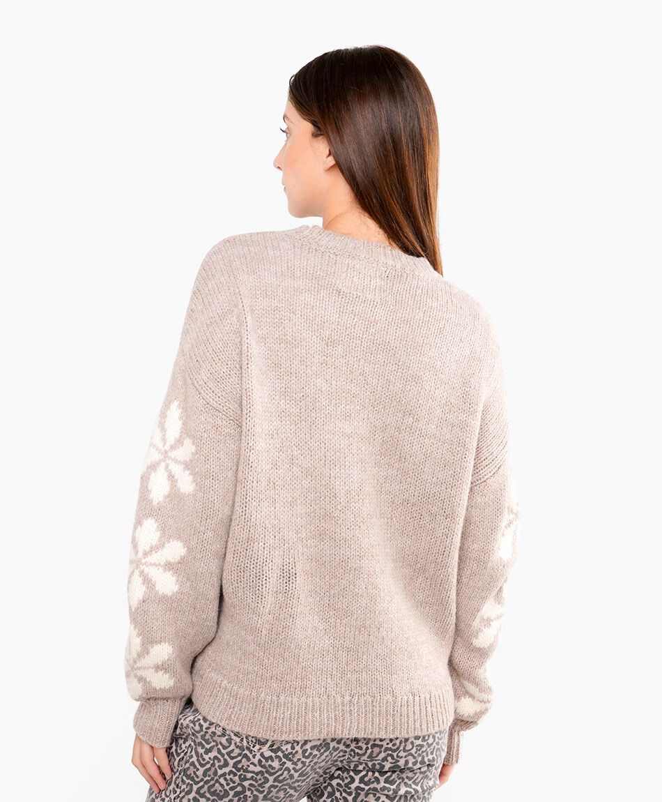 Sweater mujer flores manga