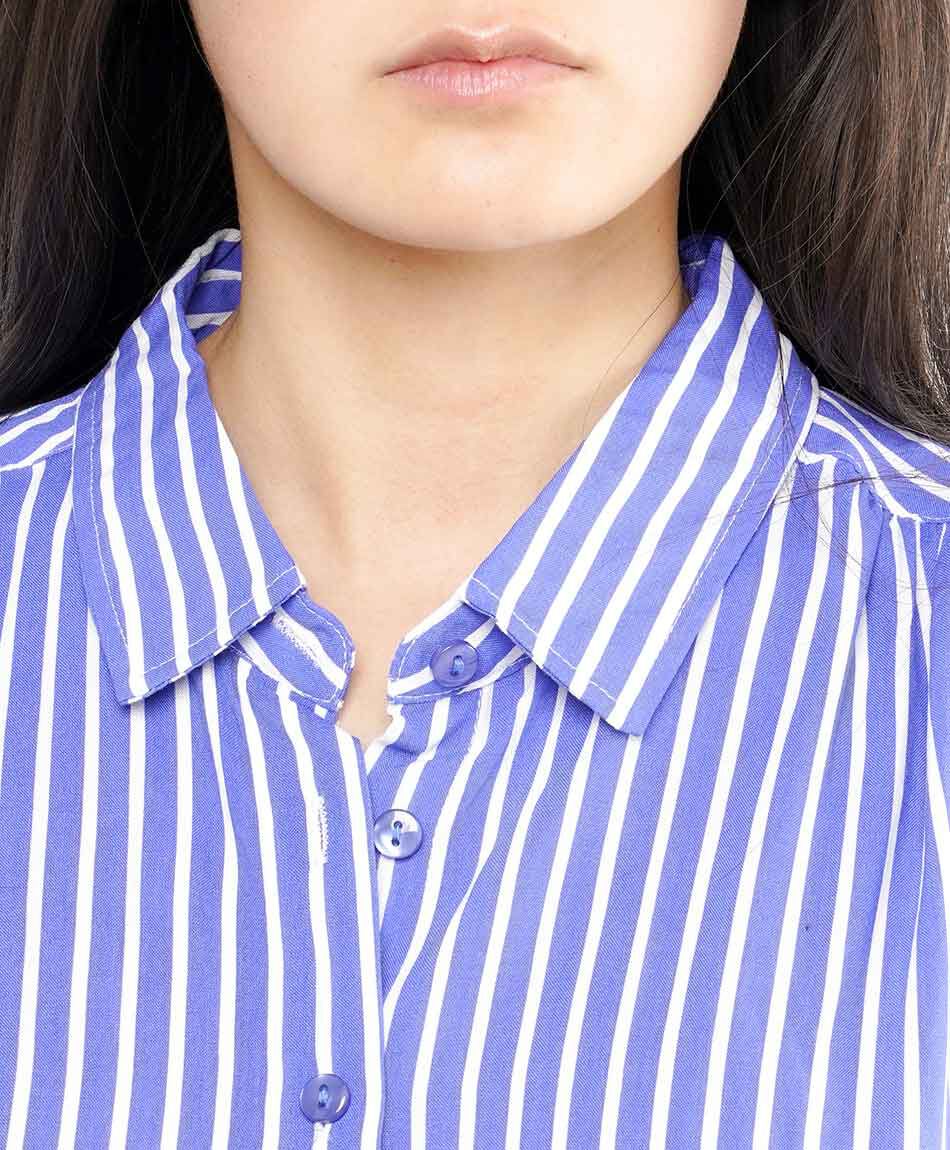 Camisa mujer l&iacute;neas mini manga