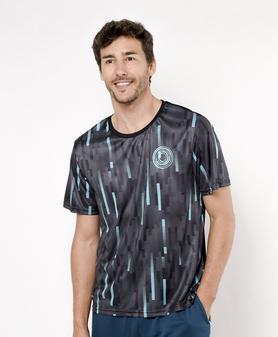 Remera deportiva hombre print l&iacute;neas