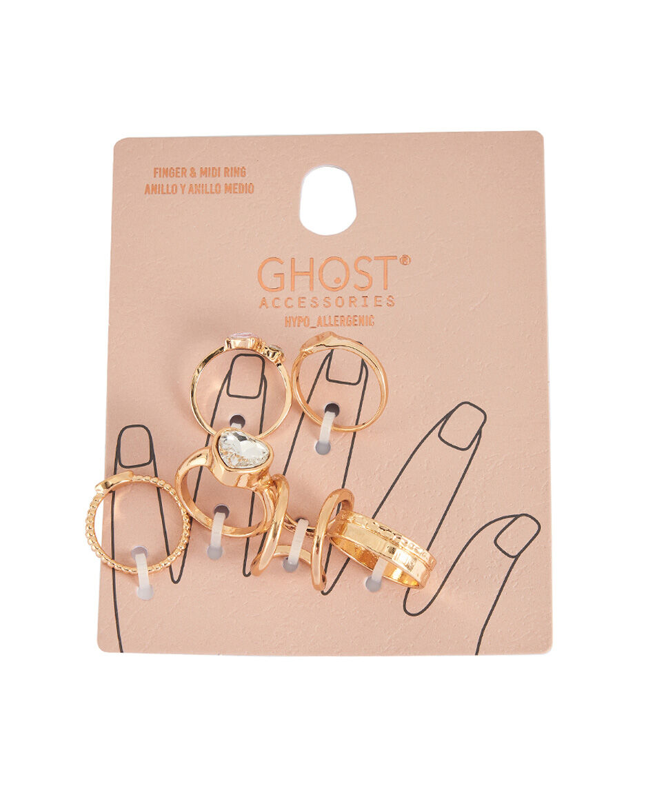 Set 6 anillos dorados