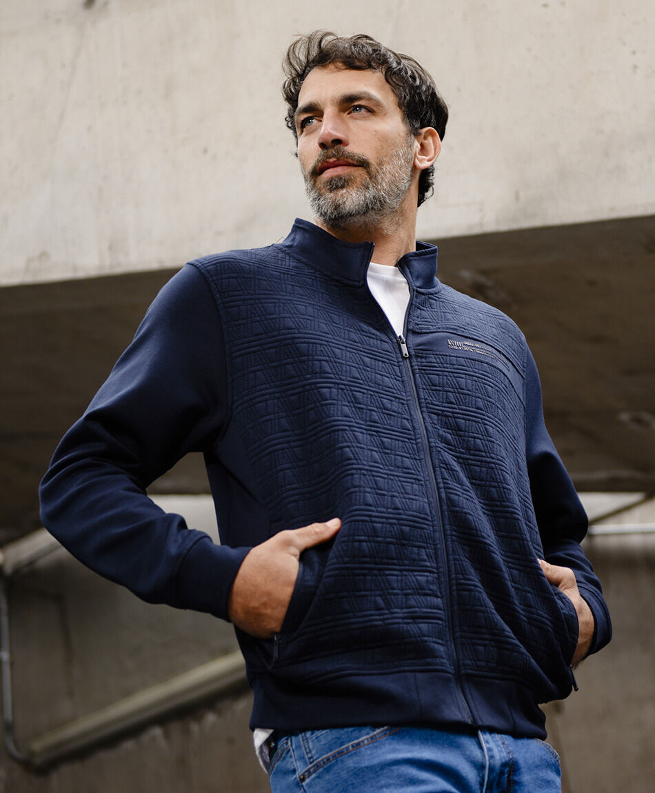 Campera hombre bomber azul