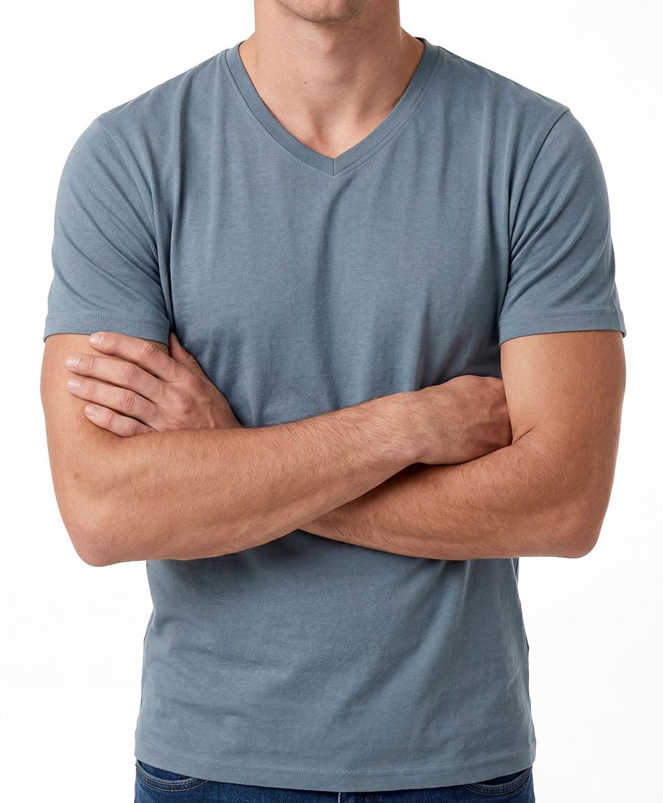 Remera hombre cuello en v lisa