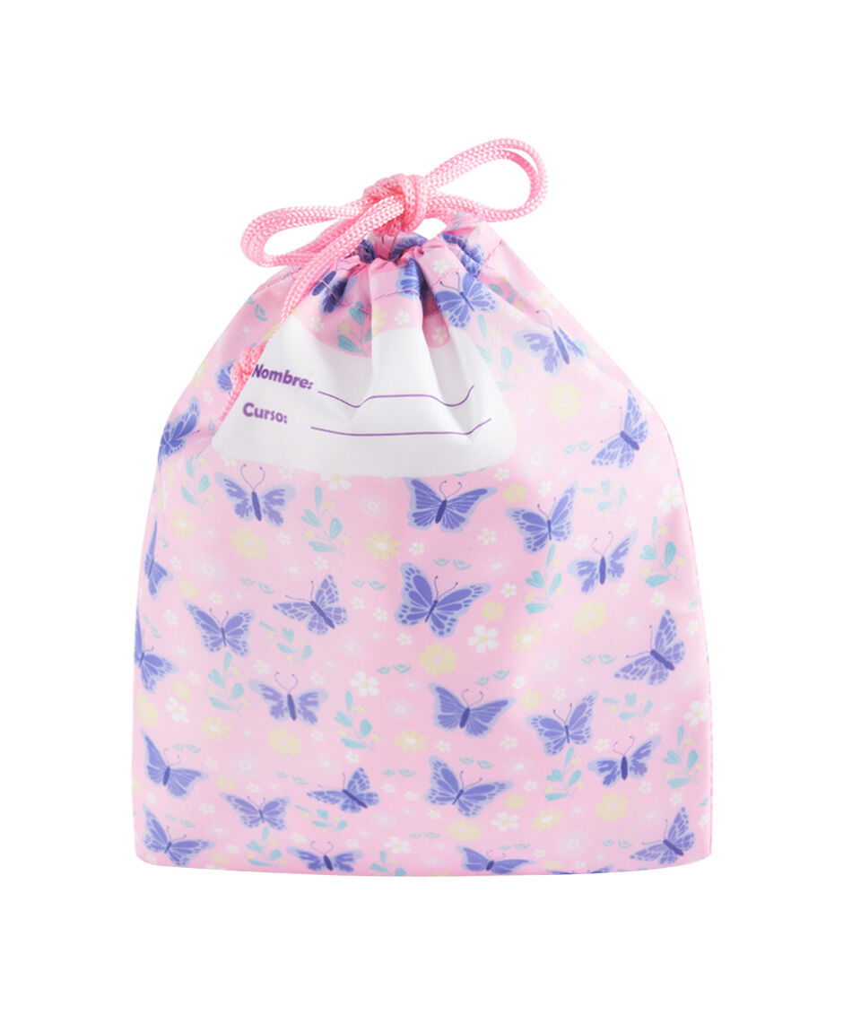 Set 2 bolsas colaci&oacute;n escolar mariposas