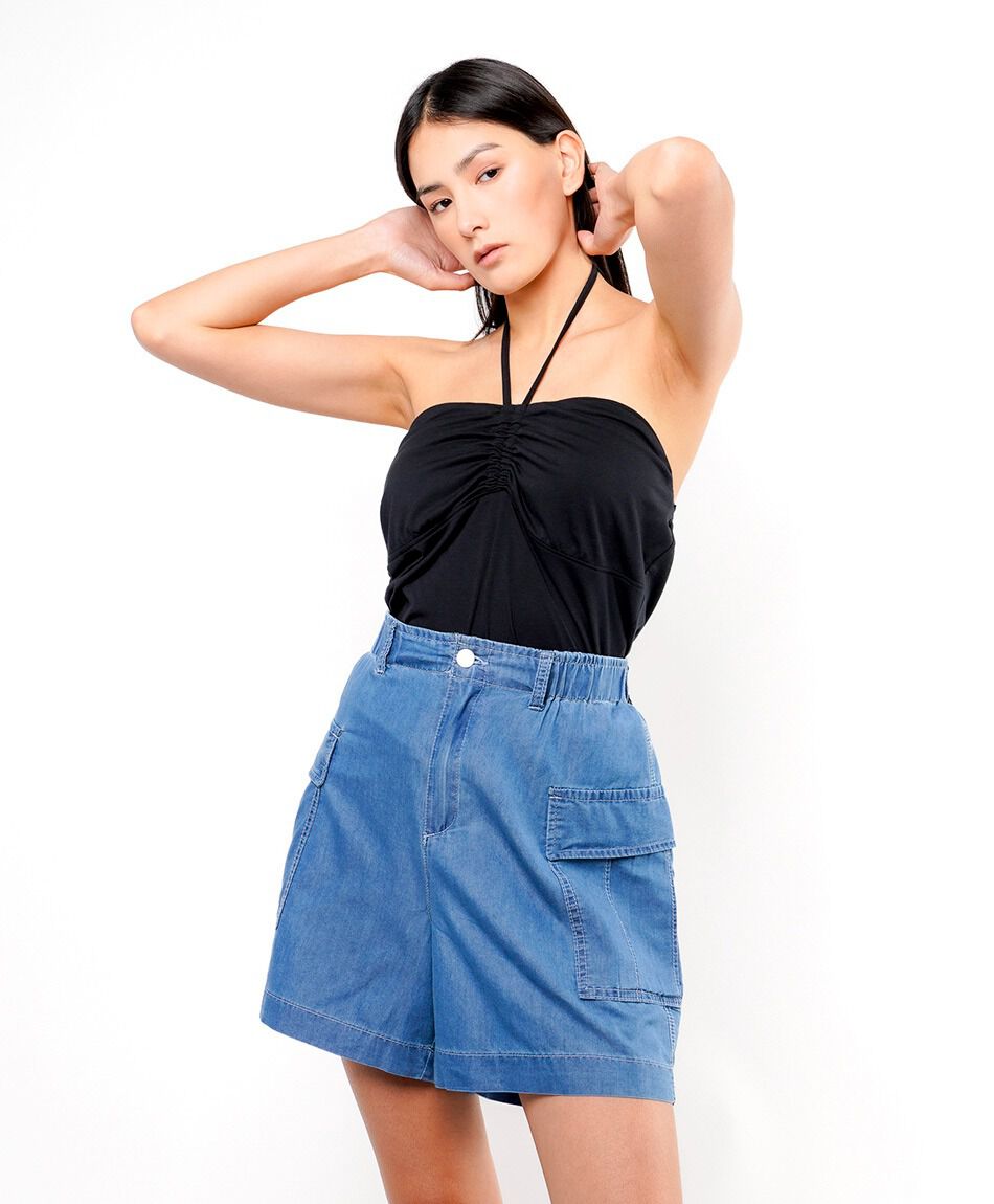 Short mujer  pollera cargo tencel