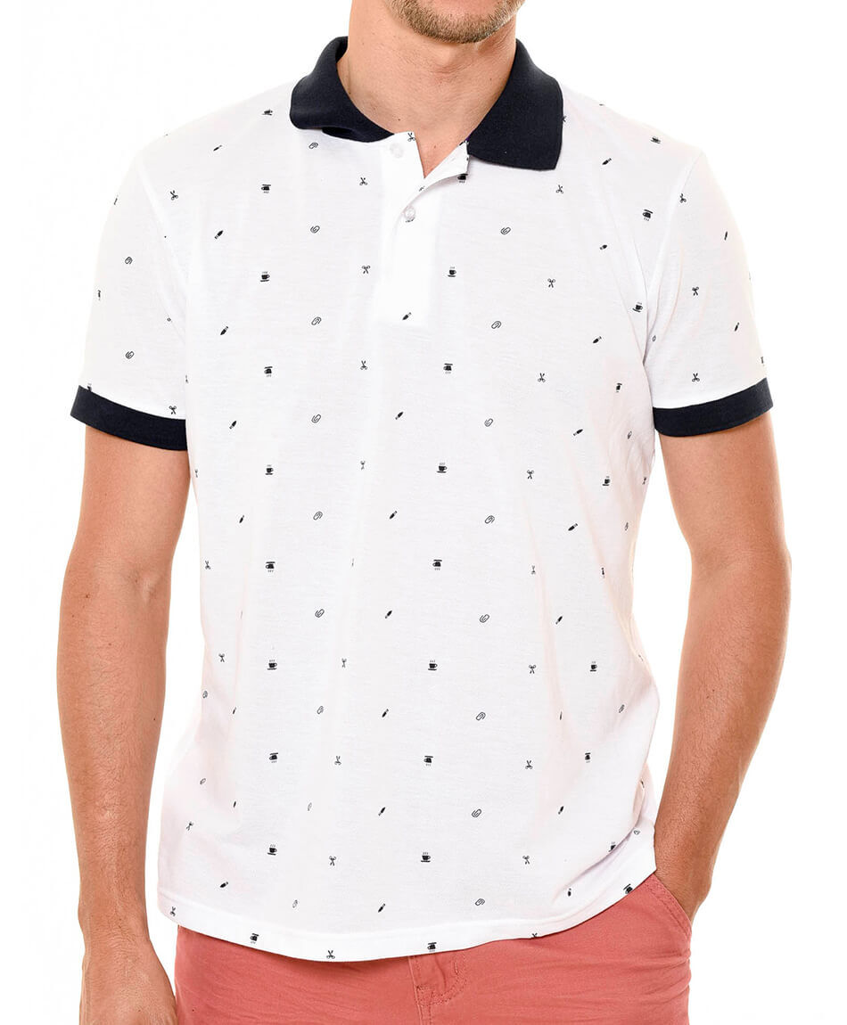 Polera cuello print