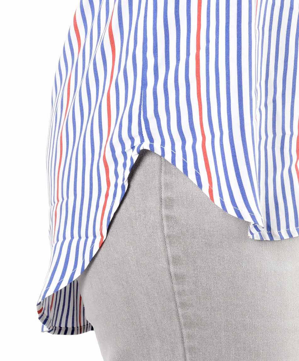 Camisa mujer l&iacute;neas bicolor