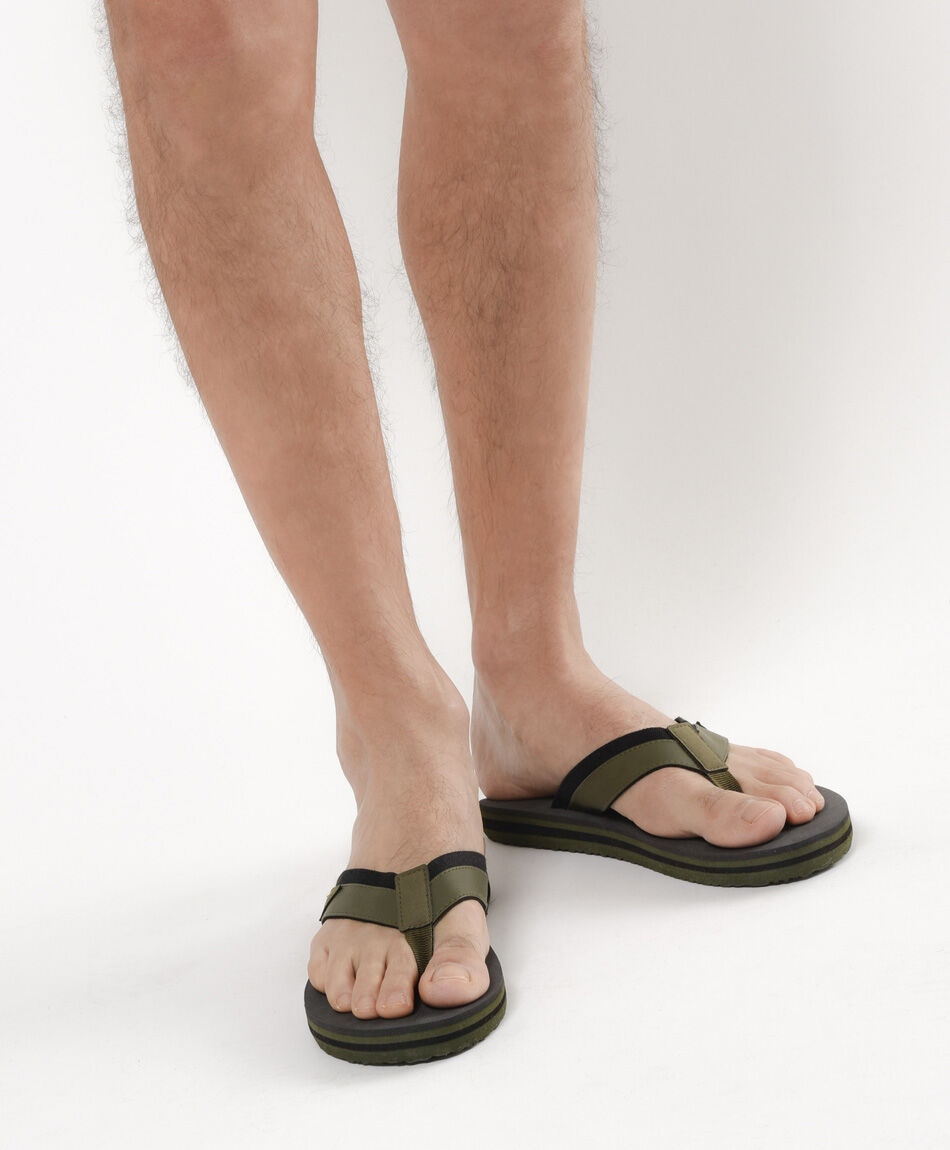 Sandalia hombre tela negra