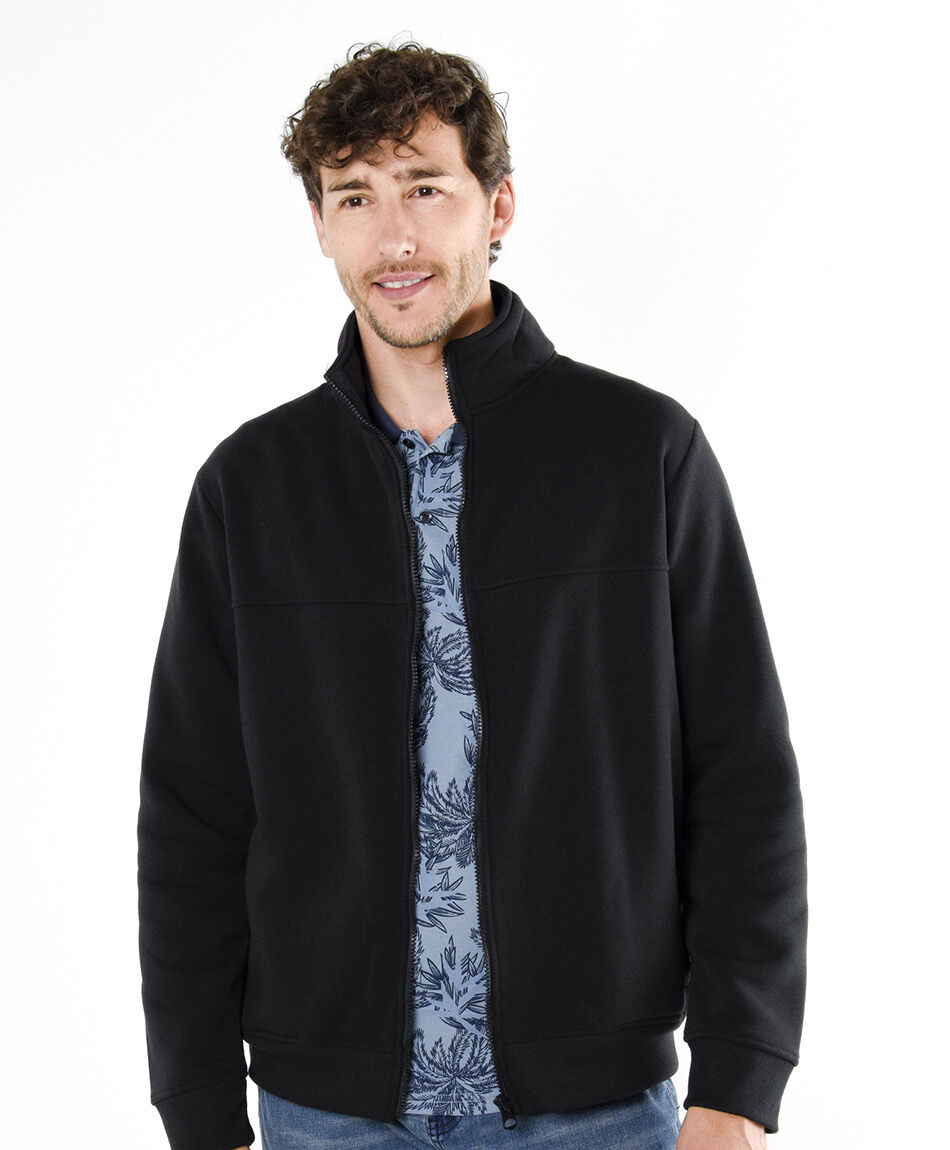 Buzo hombre liso negro