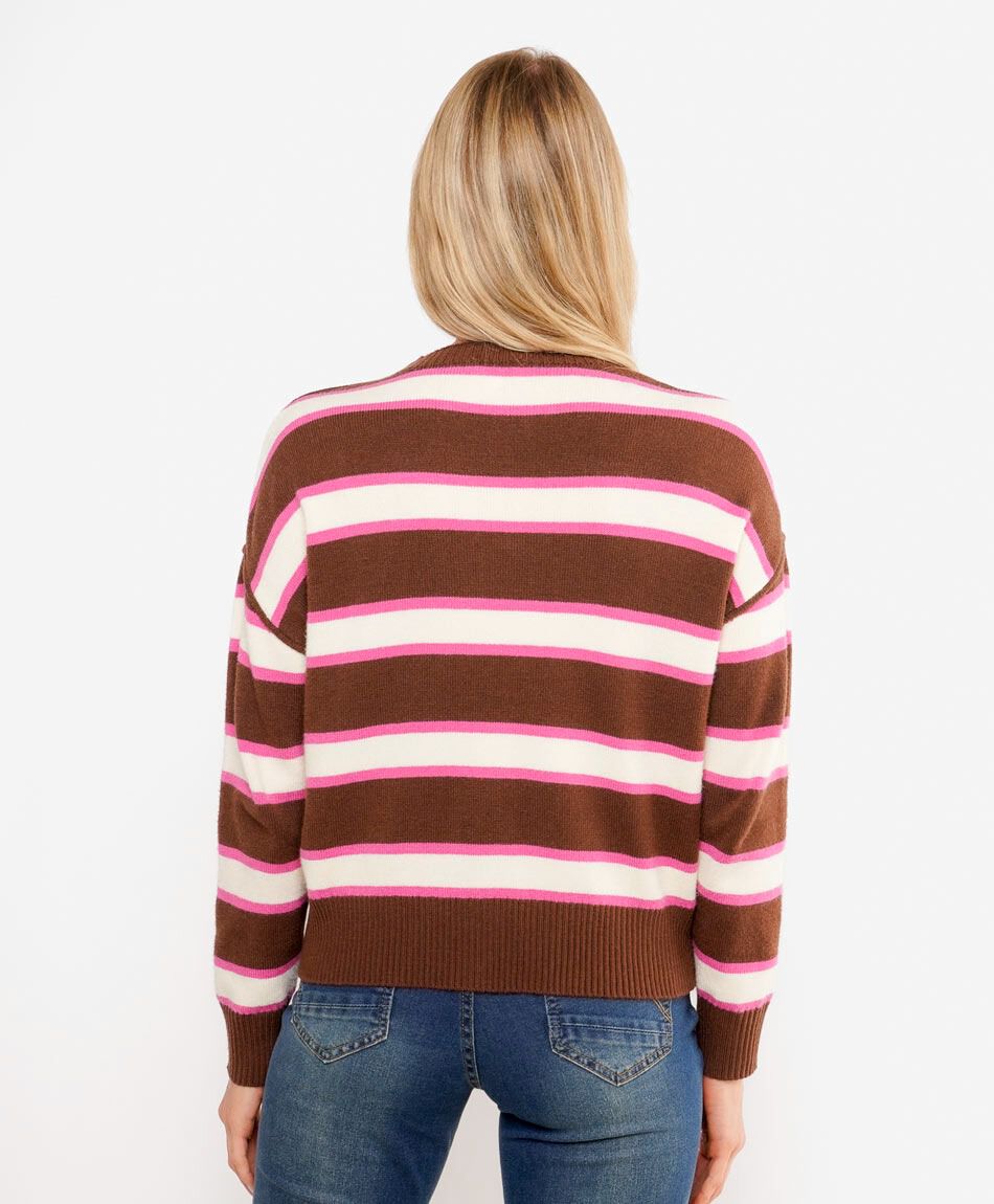 Sweater mujer rayas contraste