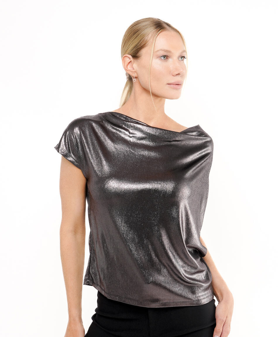 Remera mujer plateada