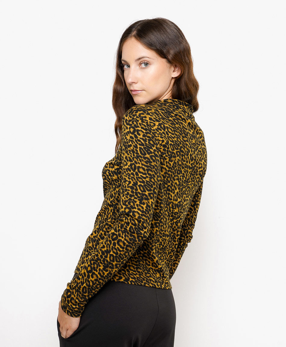 Remera mujer animal print fiera brown