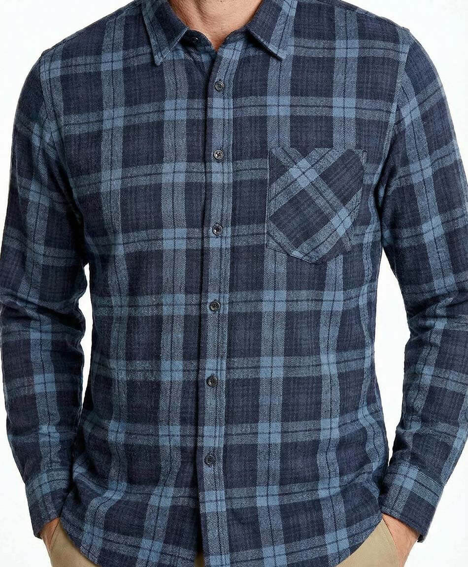 Camisa hombre franela azul