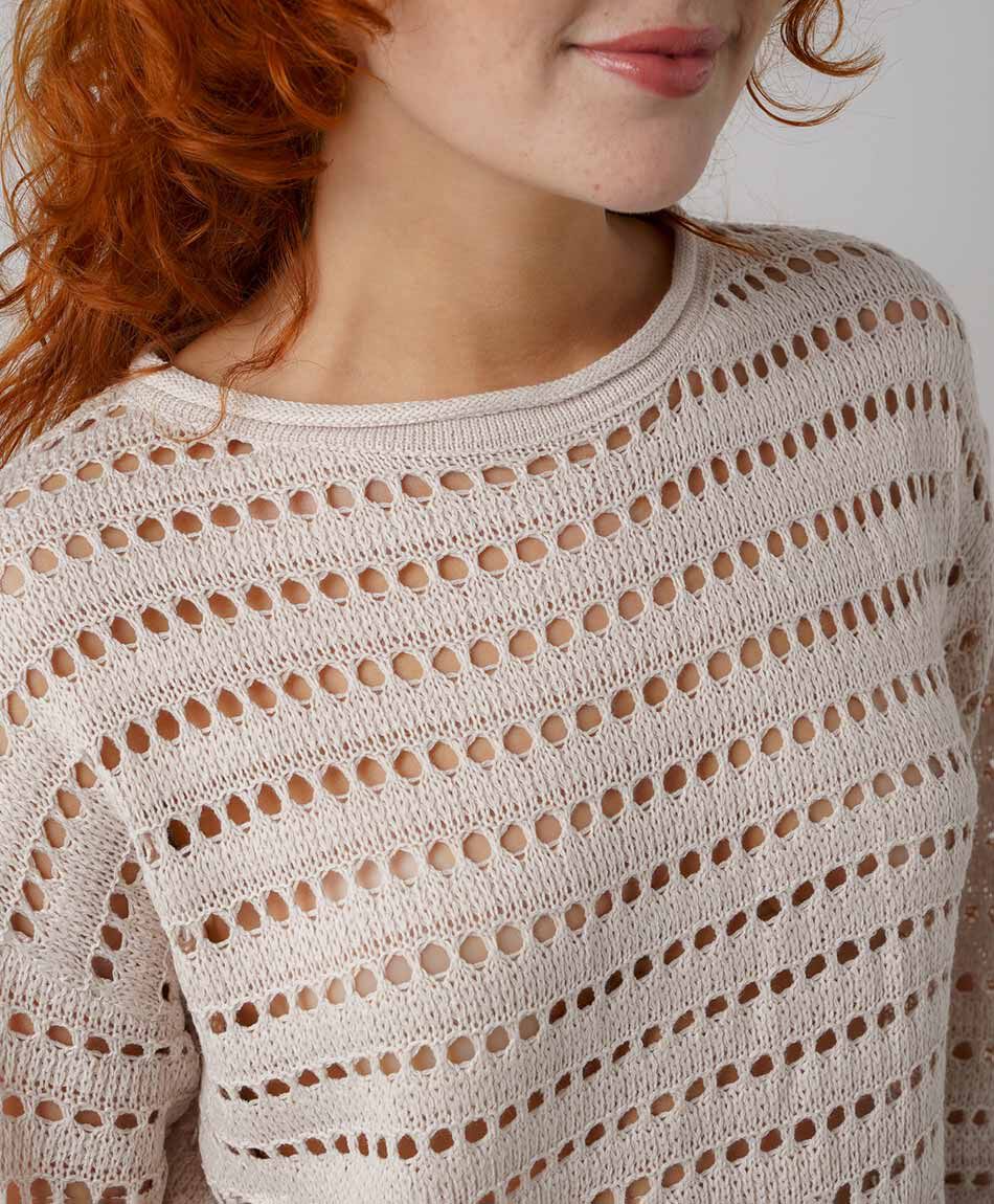 Tejido mujer calado cuello redondo