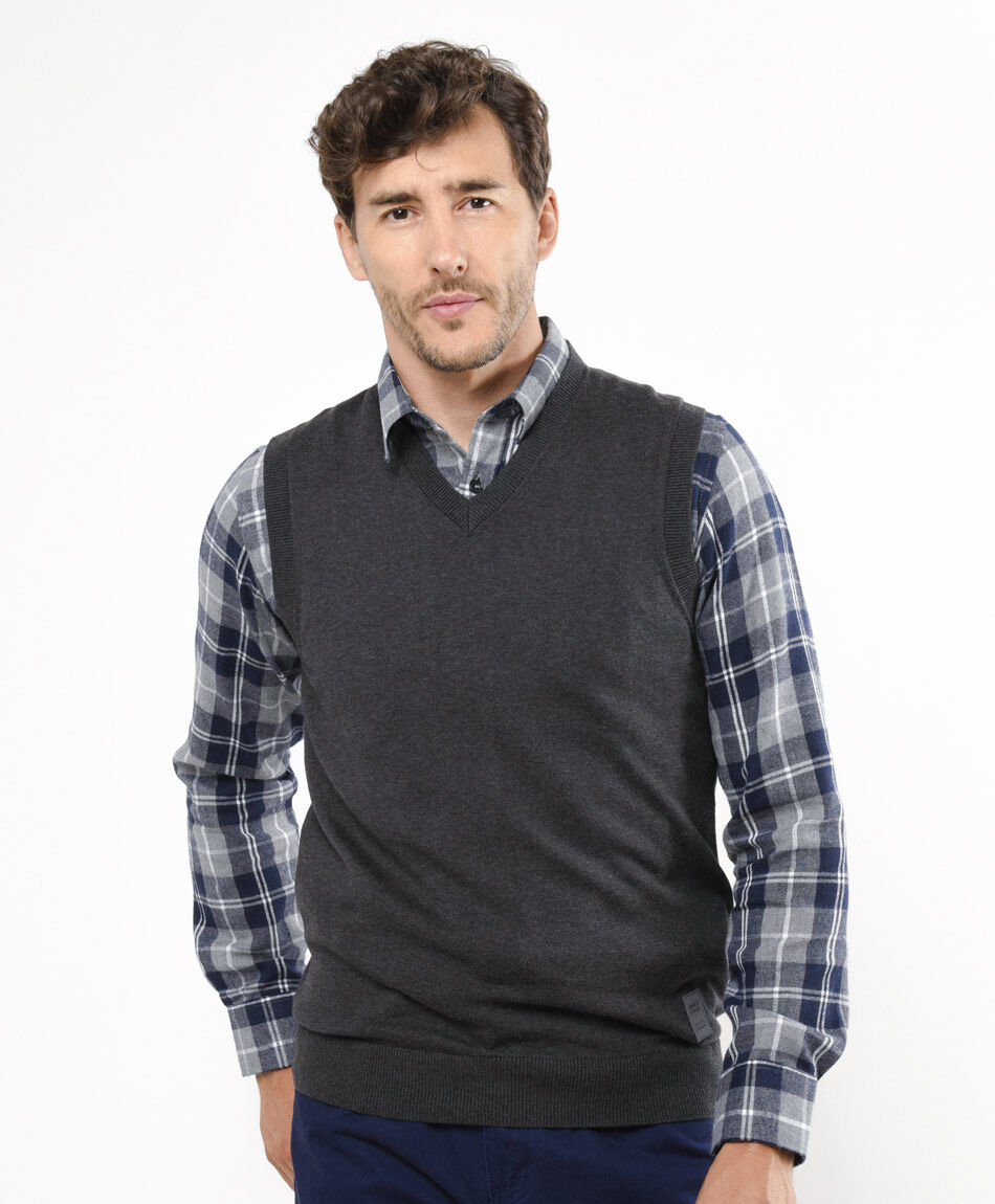 Sweater hombre sin mangas gris