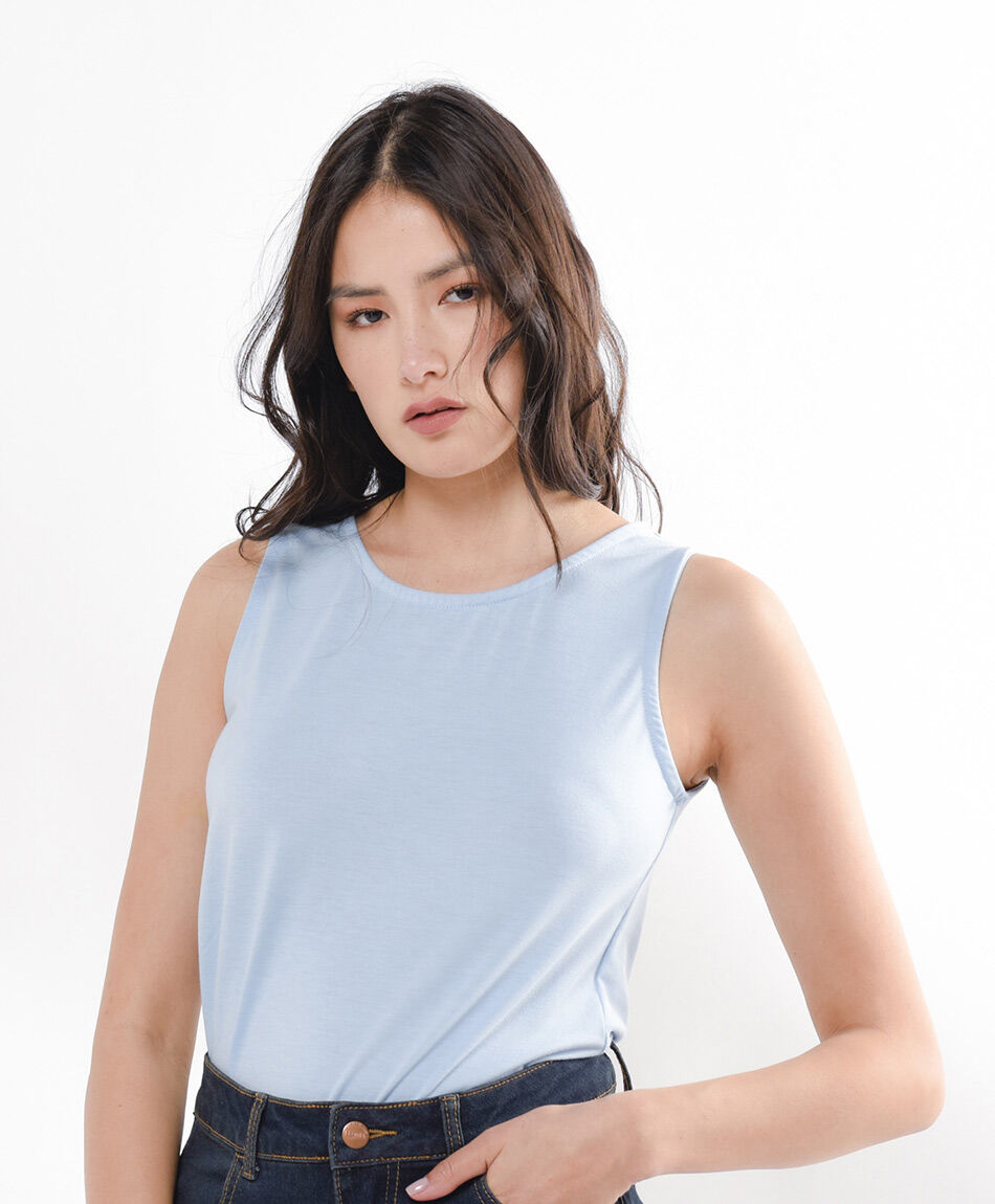 Remera mujer top azul