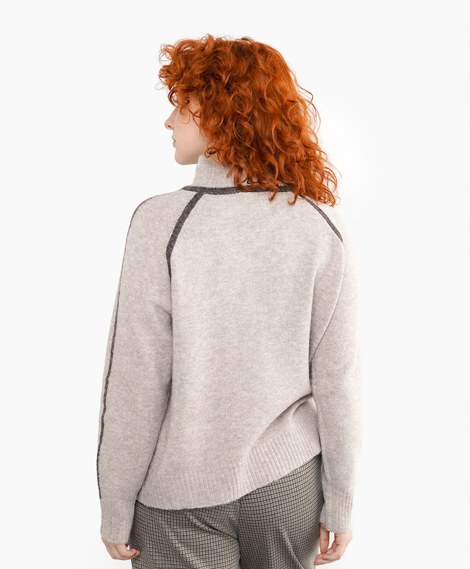 Sweater mujer linea contraste