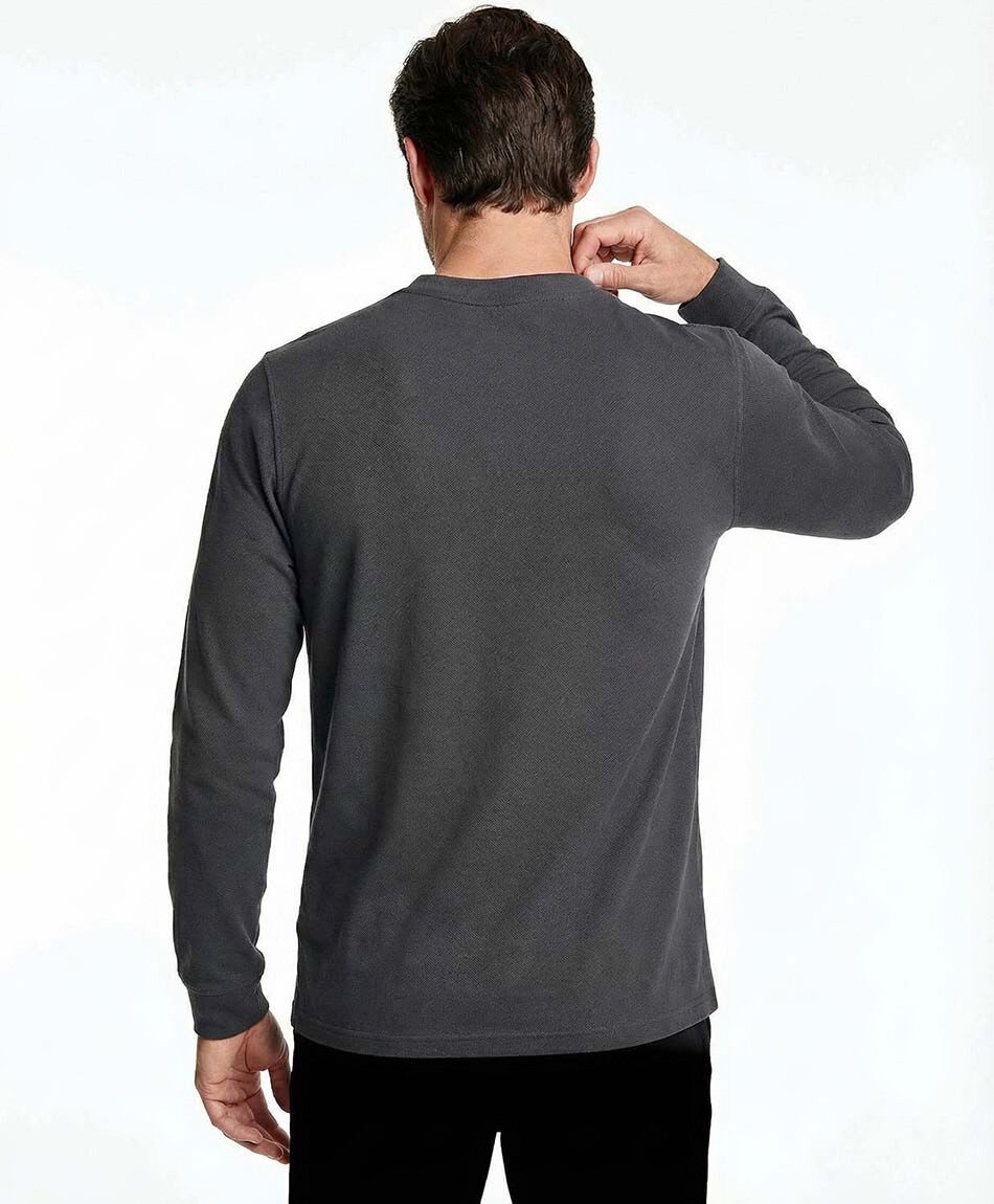 Remera hombre botones gris