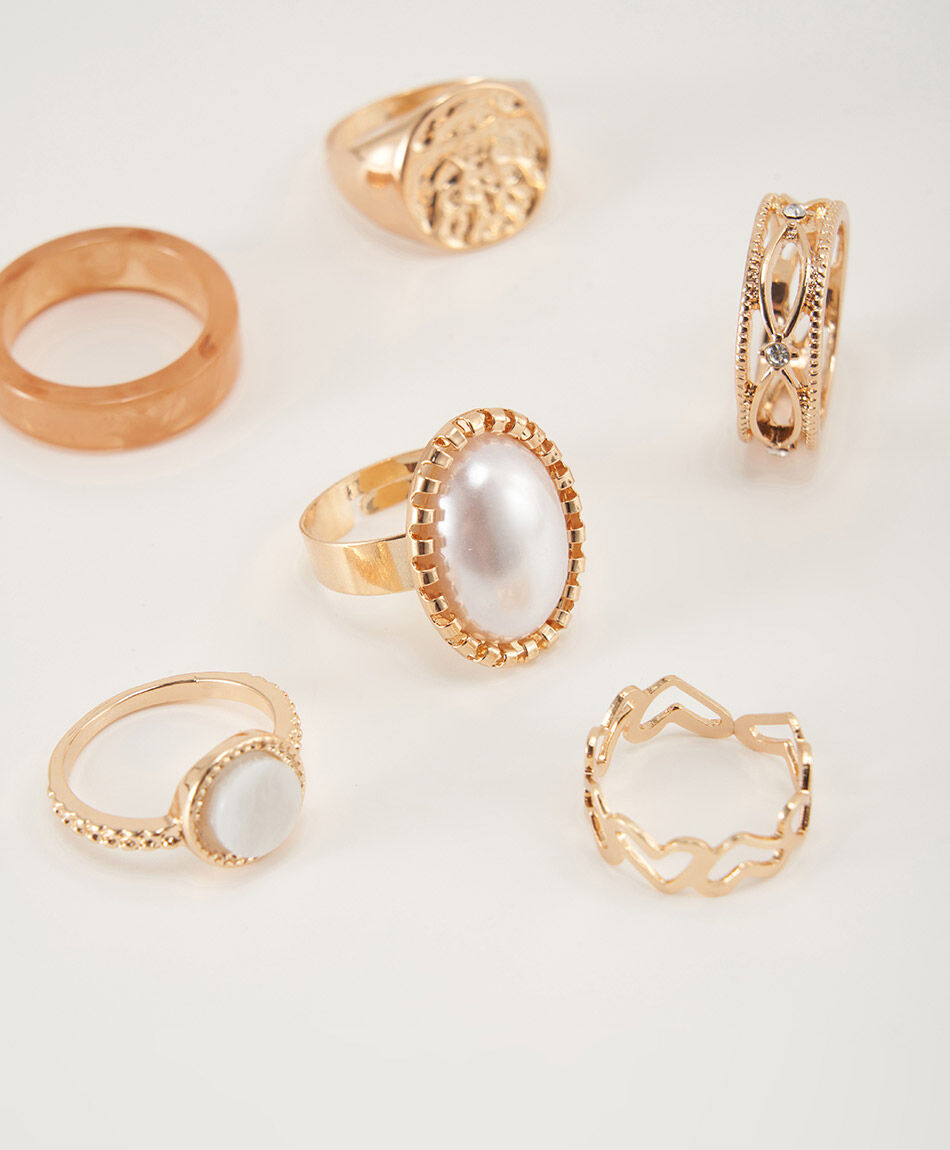 Set anillos mujer mix gold