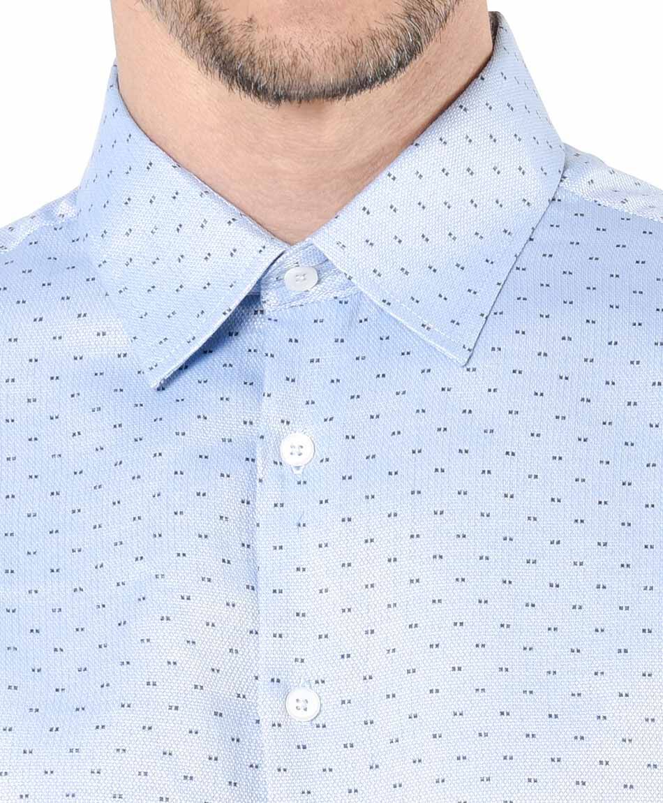 Camisa hombre puntos celeste