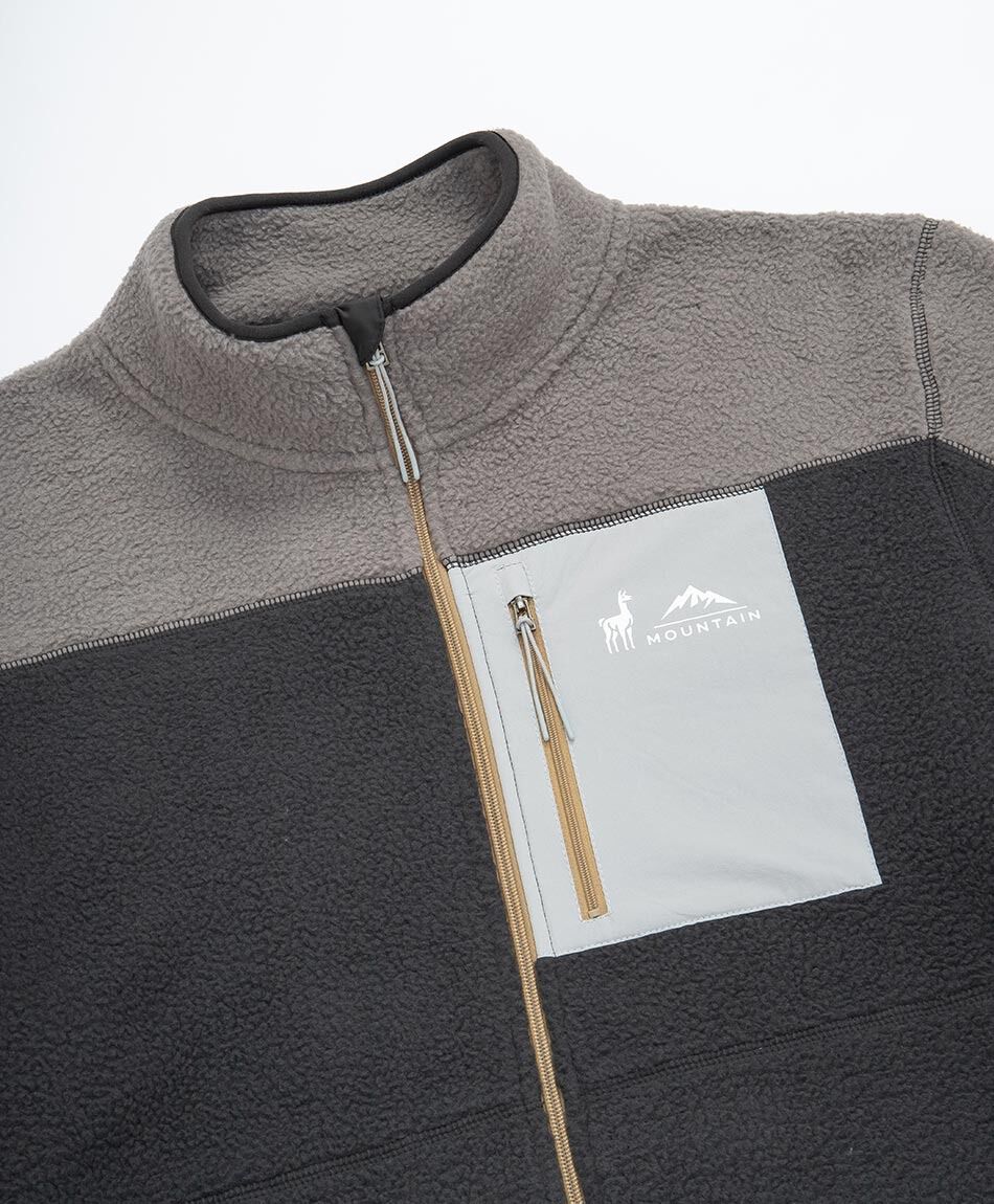 Campera hombre polar bicolor bolsillo