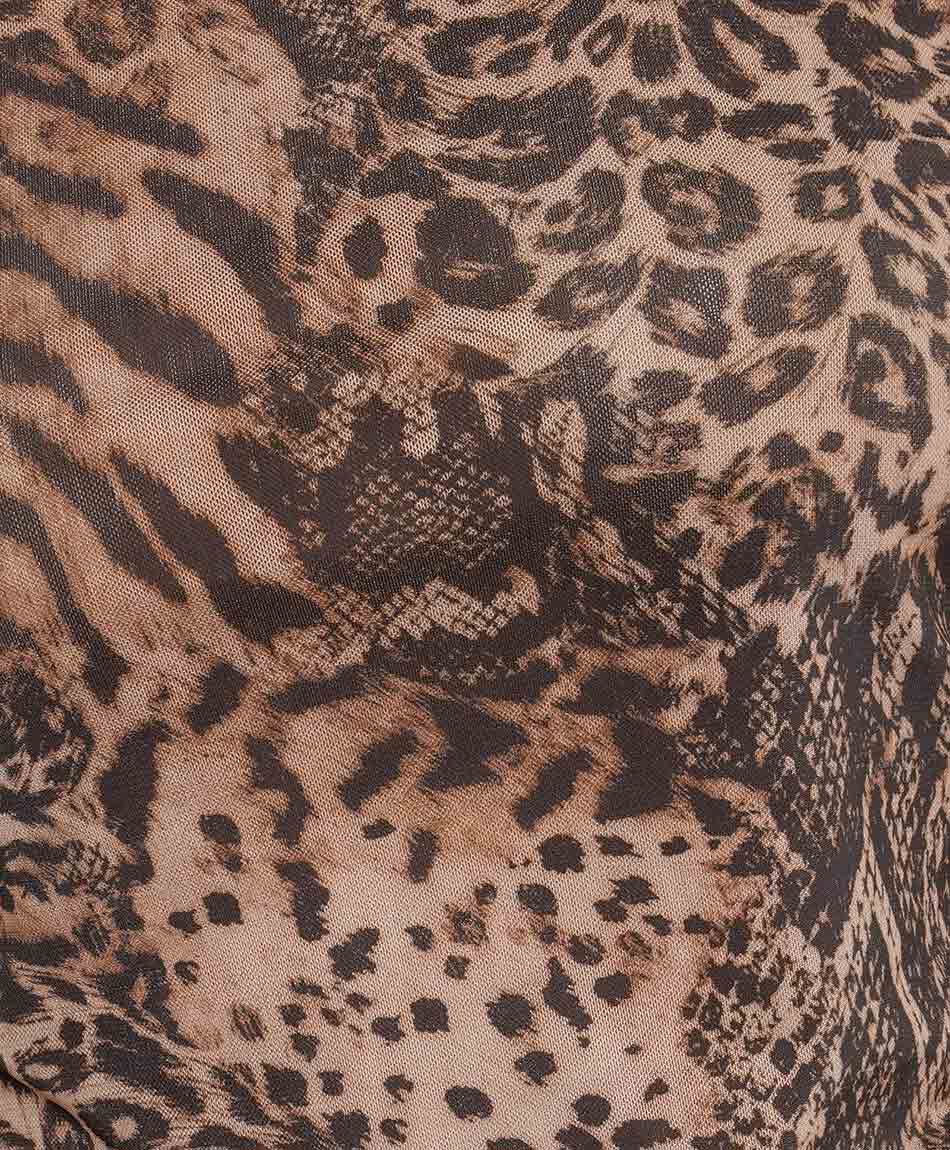 Remera mujer semitransparente animal print