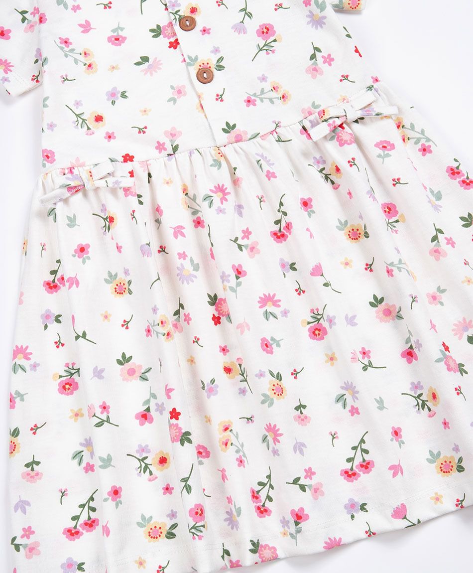 Vestido beb&eacute; florcitas botones