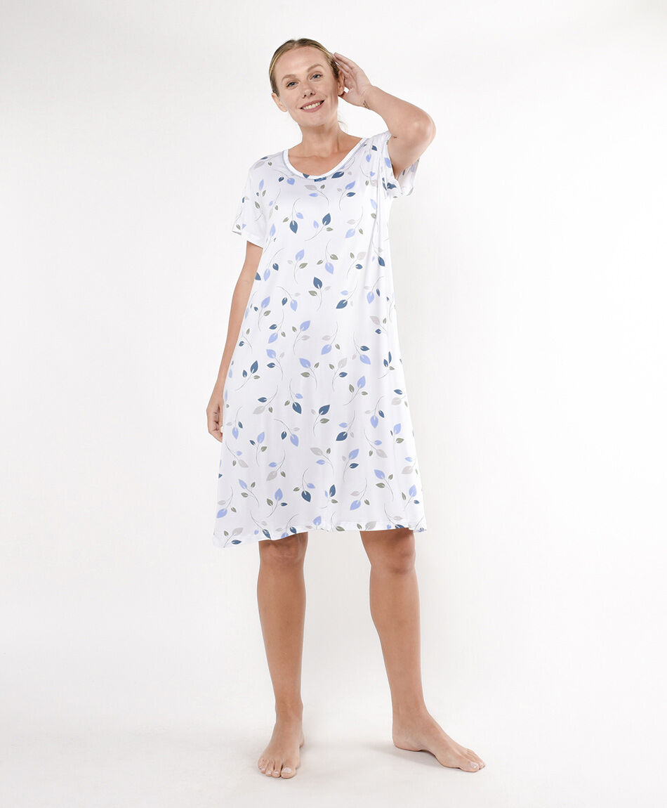 Camison de dormir mujer hojas blue