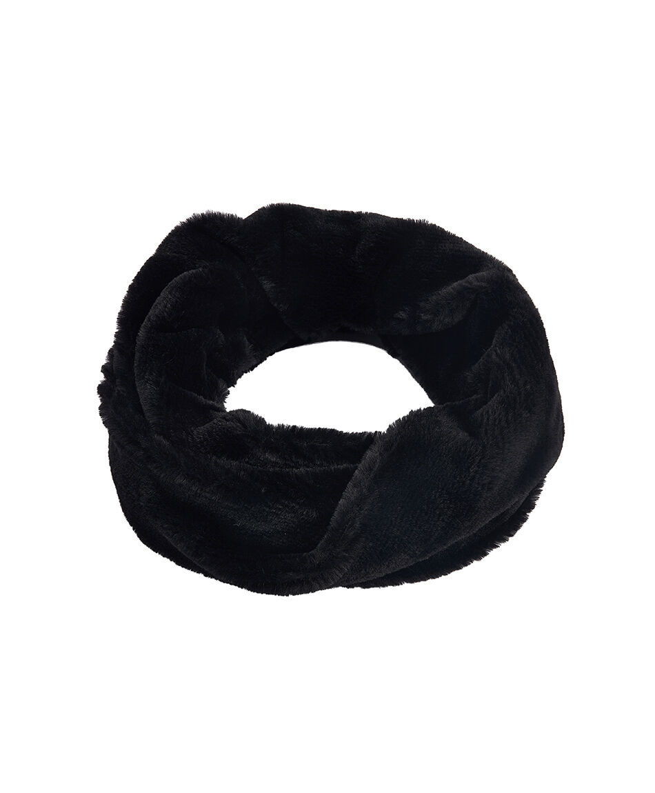 Cuello mujer efecto peluche negro