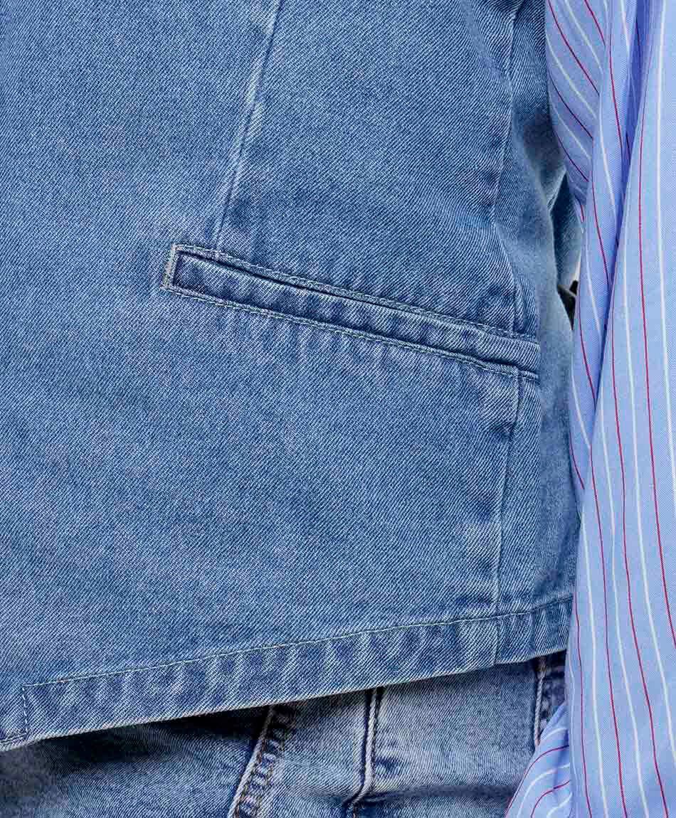 Vest mujer denim botones