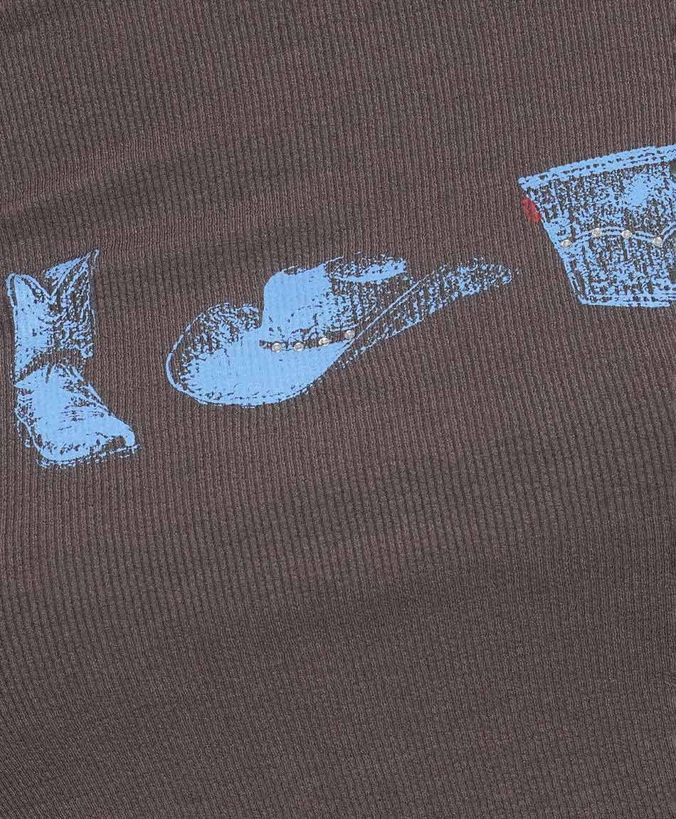 Remera mujer estampado cow girl