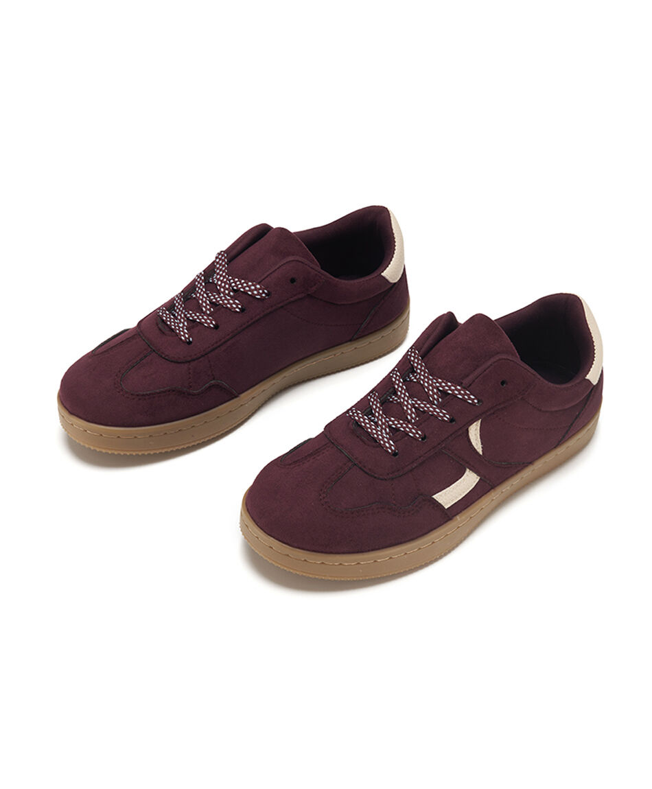 Zapatilla mujer vintage burdeo